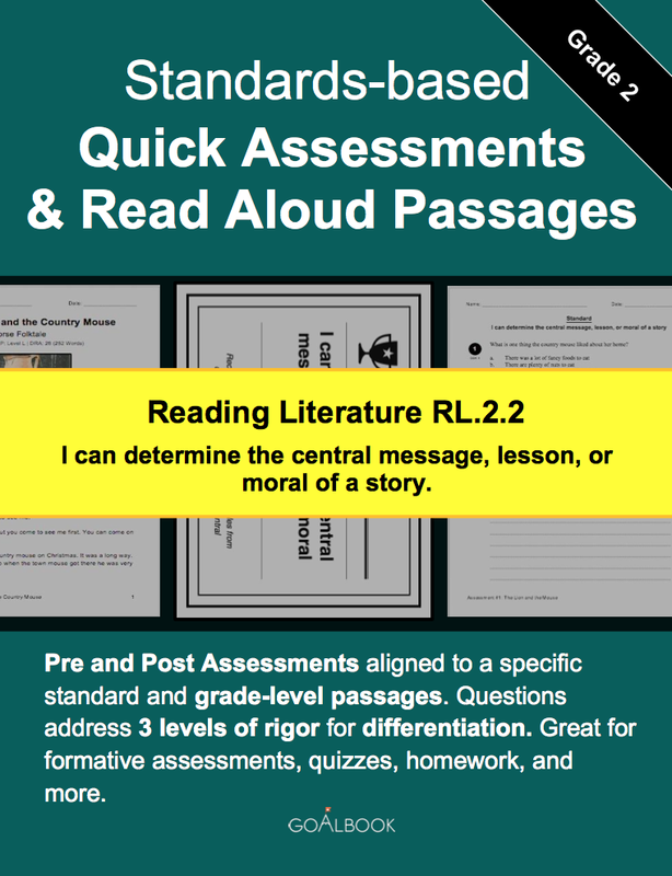 Rl 2 2 determine central message reading literature 2nd grade